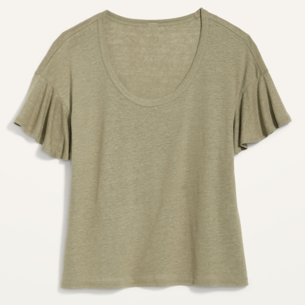 old navy flutter sleeve scoop neck top